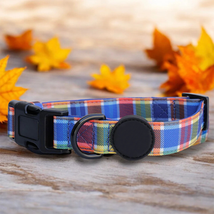 <span class=keywords><strong>Collar</strong></span> Clásico para Perro con Diseño a Cuadros Campestres, Lona Resistente con Forro de Neopreno Suave, <span class=keywords><strong>Collar</strong></span> Ajustable para Mascotas con Hebilla Resistente - Product Image 1