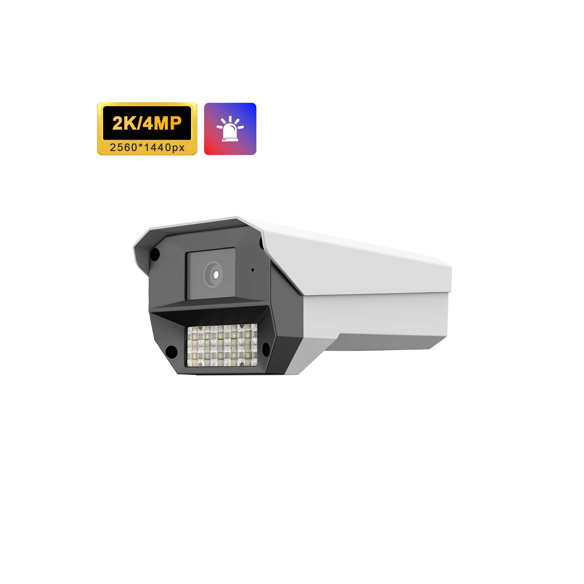מצלמת IP חיצונית 4MP Poe חיצונית IP66 מערכת אזעקה אודיו עמידה למים H.265 מצלמת ראיית לילה צבעונית