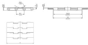 Chaîne en plastique à plaque de chaîne droite à double charnière de la série 821 - Product Image 2