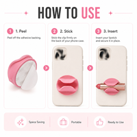 Zelfklevende siliconen lippenstift houder voor telefoon achterkant universele lippenbalsem hoesje telefoonhoesje accessoire draagbare make-up tool