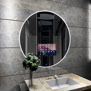 ตู้โต๊ะเครื่องแป้งในห้องน้ำที่มองไม่เห็นด้วยการออกแบบกระจกสอดแนมที่มีอ่างล้างหน้าและกระจก