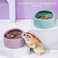 Bol à nourriture en céramique anti-renversement pour hamster, décor de cage, mangeoire, petite et grande taille, 5 couleurs, pour petits animaux, vente en gros
