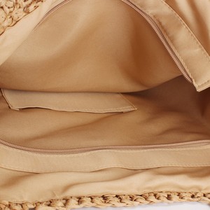 Bolso de Playa Casual de Verano con Borlas Largas, Bolso de Ganchillo Natural Marrón, Bolso de Paja de Papel de Alta Calidad para Regalo Promocional - Product Image 5