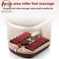 Masseur de pieds chauffant électrique portable Mason MS-812-6 avec technologie à rouleaux - Plastique imperméable et antibactérien pour usage en salon
