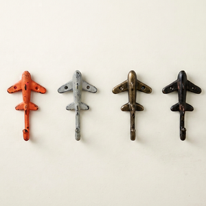 Airplanes Design Single Wall <b>Hook</b> Metal With Colorful Orange Brown And White Finished <b>For</b> Home Decorative Towel Holder <b>Hook</b> - Product Image 1