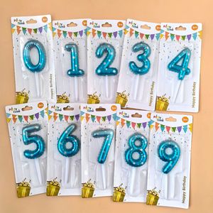 Candele a Forma di Numero Bianche con Gradiente Rosa, Blu, Oro, Stile Ins, per Decorazione Torte di Compleanno, <span class=keywords><strong>Caramelle</strong></span> per Feste e Pasticceria - Product Image 3