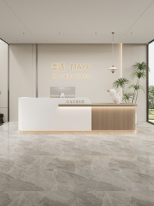 Mostrador de recepción de MDF personalizado <span class=keywords><strong>para</strong></span> salón de belleza Clínica dental Hotel y oficina-Diseño moderno con luz LED - Product Image 3