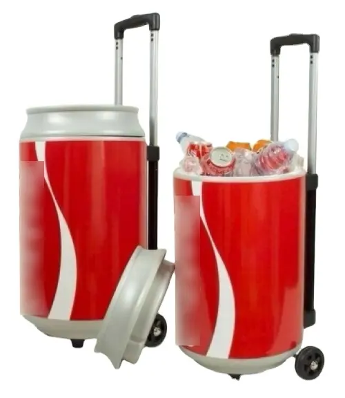 Hsプラスチックビール缶クーラーボックスは車輪で断熱されていますキャンプ用のワインと飲料を涼しく保ち、アイスチェストを持ち運びやすくします