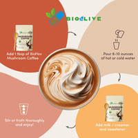 Mélange de café instantané naturel aux champignons nootropiques, supplément nutritionnel à base de plantes, marque privée OEM, vente en gros en vrac