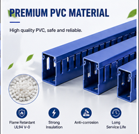 Canalización de PVC Azul Sólido para Cableado, Ranura Abierta, Retardante de Llama, Pared Gruesa, Gestión de Cables, Temperatura de Trabajo -15C~+60C