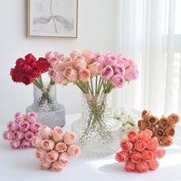 Bouquet de roses en soie, fleurs artificielles, décoration de mariage, décoration de la maison, accessoire de photographie, arrangement floral à tenir à la main