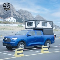Huntoo Camper de camionnette personnalisable à toit rigide, tout-terrain, en aluminium, avec douche intégrée
