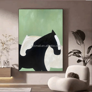 Moderno 100% pintado a mano hermoso Animal caballo decoración 2024 pintura <span class=keywords><strong>al</strong></span> <span class=keywords><strong>óleo</strong></span> Original <span class=keywords><strong>caballos</strong></span> con marco para sala de estar en venta - Product Image 3