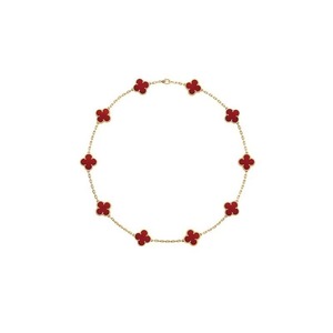 Factory Direct Supply Golden Black Onyx Ten-Flower Necklace Double-Sided Four-Leaf Clover O-shaped Chain Tungsten Women Clavicle - Product Image 4