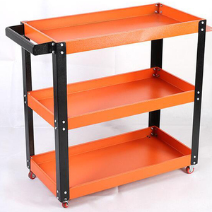 Sunjoy Modern Three Layer Steel Cabinet Industrial Grade Utility Cart Handle Movable Storage 3-Year Warranty 300kg Load Keyed - Product Image 1