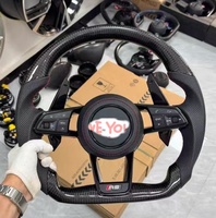 Volant sport en fibre de carbone à fond plat avec palettes de changement de vitesse étendues pour Audi A3 A4 A5L S3 S4 S5 – Kit de rétrofit