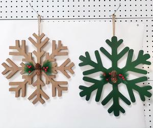 عيد ميلاد سعيد ديكور خشبي ندفة الثلج جدار الطاعون زخرفة الخشب - Product Image 1