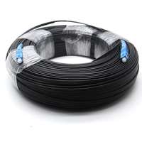 Cable de caída FTTH de 100m con conector LC SC, Cable de parche de fibra óptica para exteriores