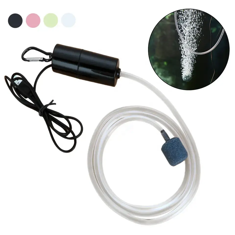 Usb Oplaadbare Mini Aquarium Luchtpomp Vis Tank Zuurstof Luchtpomp Met Lucht Steen Mute Energiebesparing Zuurstofpomp