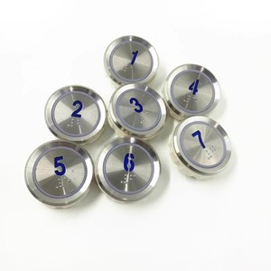 Boutons d'ascenseur 37 mm en acier inoxydable, lumière bleue et rouge AN306A pour pièces d'ascenseur - Product Image 4