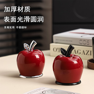 Apple Shape Desktop Organizer Storage Box With <b>Toothpick</b> Cotton Swab Holder For Home Office Decor - Product Image 1