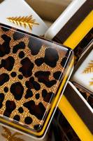 Ubin Mahjong Akrilik Motif Macan Tutul Empat Lapis Mewah, Portabel, Ramah Lingkungan, Tahan Lama, Cocok untuk Berkemah, Liburan, dan Hadiah
