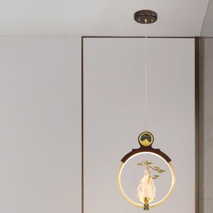 Welcoming Pine All-Copper Small Pendant <b>Light</b> Chinese Style Solid Wood for Living Room <b>Dining</b> Room Tea Pendant Chandelier <b>Light</b> - Product Image 3