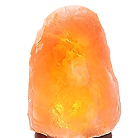 Lampe en sel rose de l'Himalaya à 7 couleurs changeantes, forme naturelle, lampe en cristal de l'Himalaya avec base en bois