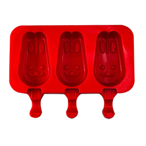 Caldo di Vendita OEM All'ingrosso 3 Cavità FAI DA TE Del Silicone Del Fumetto Ice Cream Stampi Coniglio di Figura Della Muffa Dessert Silicone Forma di Frutta Ghiaccio muffa - Product Image 3