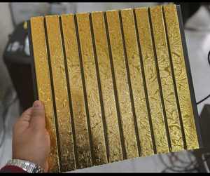 Panneau mural en PVC à ligne dorée, <span class=keywords><strong>prix</strong></span> d'usine, panneau en PVC cannelé pour le marché indien - Product Image 4