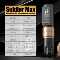 Ambitieus Soldaat Max 2400mAh Dubbele Lager Direct Drive Professionele Draadloze Tattoo Pen voor Tattoo Artiesten