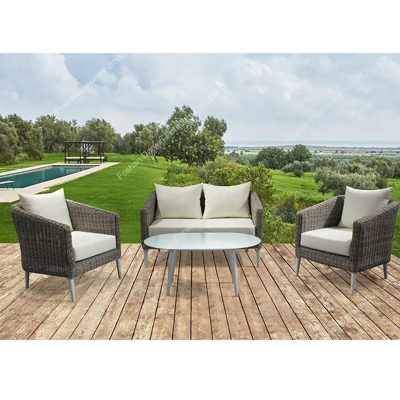Fábrica de China al por mayor de diseño moderno al aire libre sofá de jardín al aire libre PE sofá de ratán