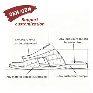 Premium Soft Waterproof Hair Hide Leather Slippers Animal Embossed Cow Leather H Strap Men's Sandals Resort Summer Luxury - Product Image 2