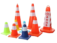 Cône de signalisation routière en PVC flexible, ressort en position verticale après pression de voiture, cône de sécurité routière réfléchissant