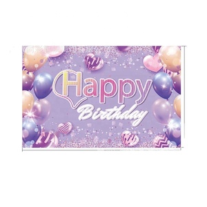 Cross Border New <span class=keywords><strong>Birthday</strong></span> Background Fabric 100D <span class=keywords><strong>Birthday</strong></span> Party Carnival Black Gold Series Banner può essere progettato con le immagini - Product Image 2