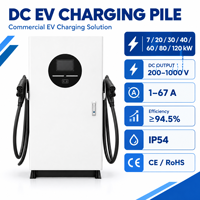 Station de recharge DC 80 kW CCS1 CCS2 sur pied pour véhicules électriques, chargeur OCPP 1.6J avec écran tactile RFID, IP54, pour flotte commerciale et parking d'hôtel