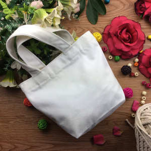 <b>Canvas</b> <b>Tote</b> Bag 23cm X 21cm X 10cm Solid Color Minimalist Style Women's Handbag For Makeup Storage Student Lunch Carrier - Product Image 1