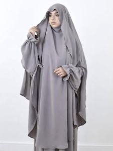 控えめなトルコサウジエレガントジルバブ<span class=keywords><strong>Hijab</strong></span> Khimarセットスカート付き2枚無地プレミアムクレープ服セット女性用S443 - Product Image 2