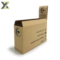 Boîte de présentation en carton ondulé imprimé sur mesure, auto-érectible, recyclable, à fond verrouillable, pour bonbons/bars chocolatés, pour l'emballage