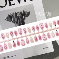 30 Pièces Ongles Press-on de Luxe Léger Transfrontalier en Résine 3D Ultra-courts Forme Amande Pré-dessinés Haut de Gamme Effet Cassé