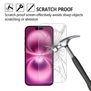 Vente en gros <span class=keywords><strong>iPhone</strong></span> 16 15 14 <span class=keywords><strong>13</strong></span> <span class=keywords><strong>Pro</strong></span> Max Protecteur d'écran en verre trempé 2.5D avec fonction étanche transparente HD anti-rayures - Product Image 3