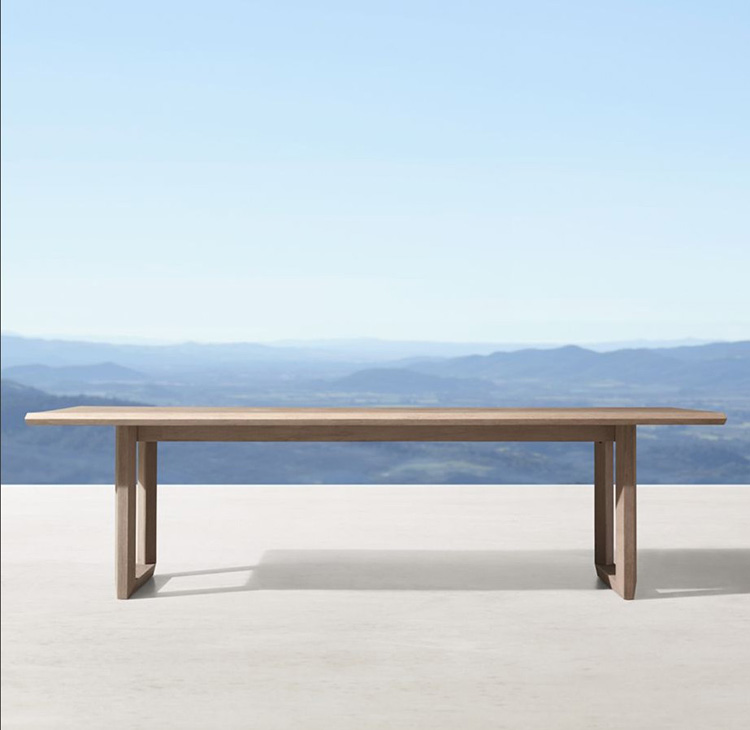 hardwood outdoor dining table