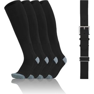Pantalones de béisbol QBK con 2 calcetines y 1 cinturón para niños, conjunto informal de algodón, talla 2-17 años - Product Image 6