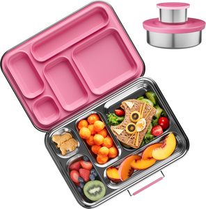 Kids Leak-proof Toddlers <b>Lunch</b> Container 3 <b>Compartments</b> Dishwasher Safe Stainless Steel Bento <b>Box</b> with PP Lid BPA Free - Product Image 1