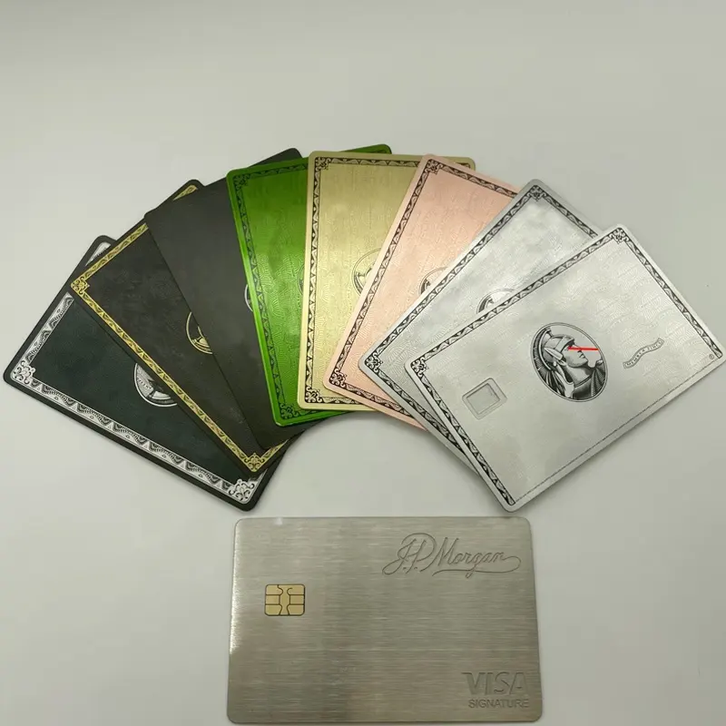 लेजर कट प्रीमियम कस्टम चुंबकीय धारी सदस्यता बैंक Amex एक्सप्रेस काले धातु क्रेडिट कार्ड