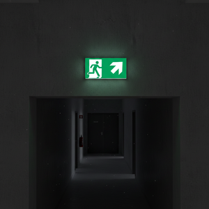 Segno della freccia destra dell'uscita di emergenza-150 in PVC luminescente * 300 mm realizzato in polonia - Product Image 3