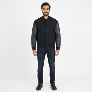 Veste de baseball décontractée en toile pour homme, style universitaire, broderie de logo personnalisée, séchage rapide, coupe-vent, prix de gros abordable - Product Image 1