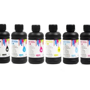 Supercolor 250ML/Bottle Price LED UV <b>Ink</b> White UV <b>Ink</b> From China for EPSON 1390 TX800 L800 Dx4 Head Printer - Product Image 1