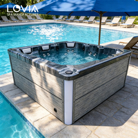 LOVIA Jacuzzi autoportant populaire et très demandé, Spa à remous Balboa noir, écoénergétique, 5 personnes, prêt à l'emploi, fabriqué en Chine
