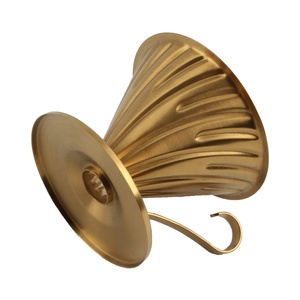 Filtre à café en cône réutilisable, accessoires de brassage lent, filtre à café à dégoulinement manuel en acier inoxydable pour 1 à 4 tasses - Product Image 5